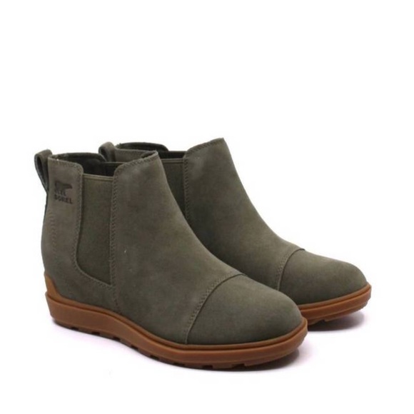 NEW SOREL women's evie ii chelsea boot in stone green NEW 9 - Picture 3 of 3